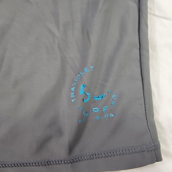 Maui And Sons Shark Riders Mens XL Gray Blue Shirt UV Protection Rash Guard - Picture 3 of 9